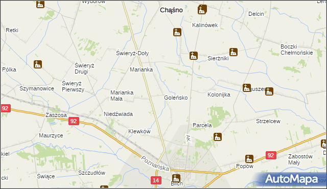 mapa Goleńsko, Goleńsko na mapie Targeo