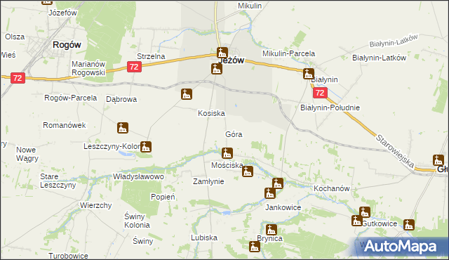 mapa Góra gmina Jeżów, Góra gmina Jeżów na mapie Targeo