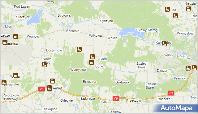 mapa Góra gmina Łubnice, Góra gmina Łubnice na mapie Targeo