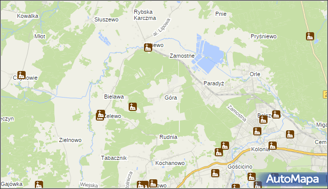 mapa Góra gmina Wejherowo, Góra gmina Wejherowo na mapie Targeo