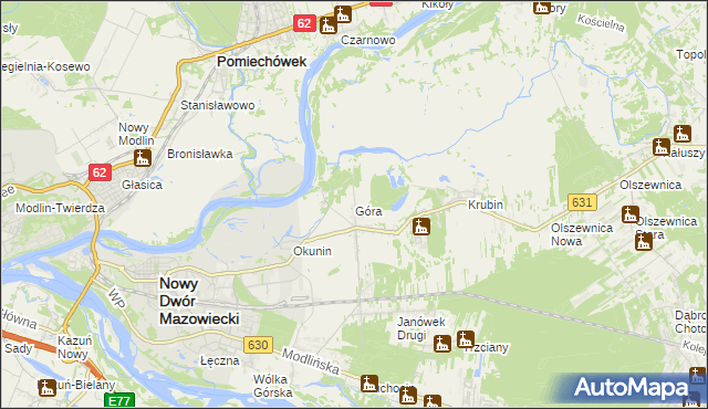 mapa Góra gmina Wieliszew, Góra gmina Wieliszew na mapie Targeo
