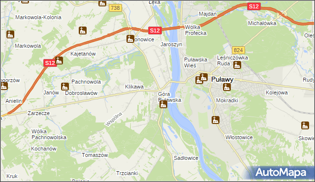 mapa Góra Puławska, Góra Puławska na mapie Targeo