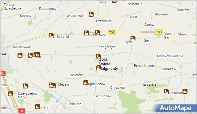 mapa Góra Świętej Małgorzaty, Góra Świętej Małgorzaty na mapie Targeo