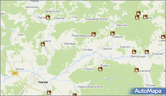 mapa Gorędy, Gorędy na mapie Targeo