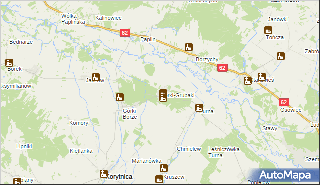 mapa Górki-Grubaki, Górki-Grubaki na mapie Targeo