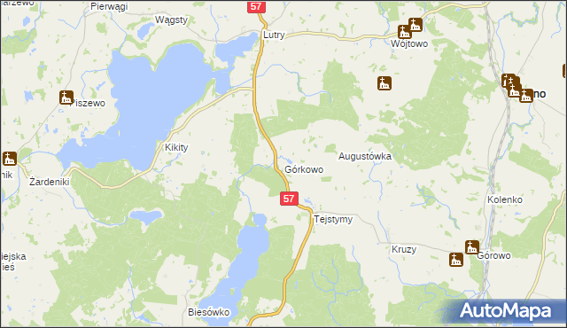 mapa Górkowo, Górkowo na mapie Targeo