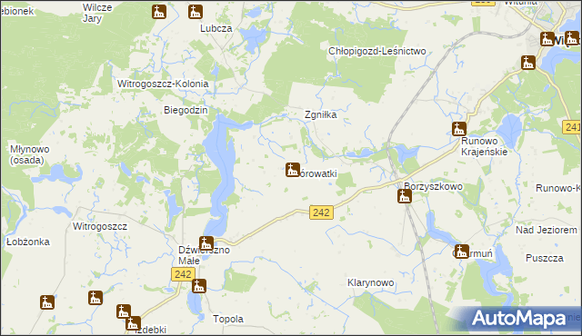 mapa Górowatki, Górowatki na mapie Targeo