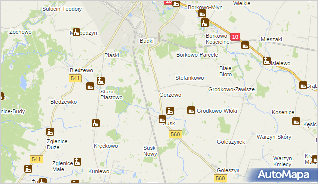 mapa Gorzewo gmina Sierpc, Gorzewo gmina Sierpc na mapie Targeo