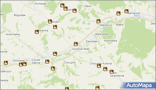 mapa Gorzków-Osada, Gorzków-Osada na mapie Targeo