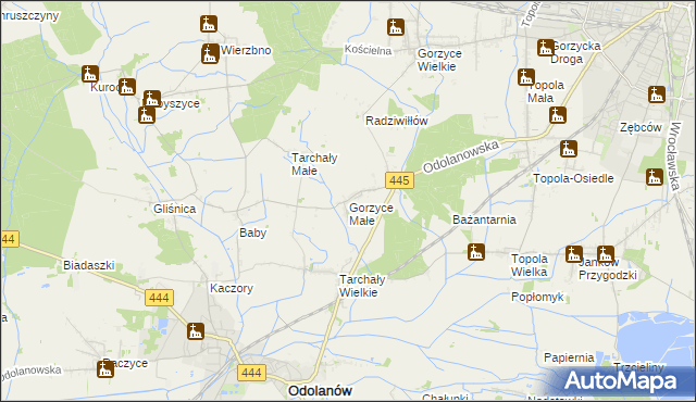 mapa Gorzyce Małe, Gorzyce Małe na mapie Targeo