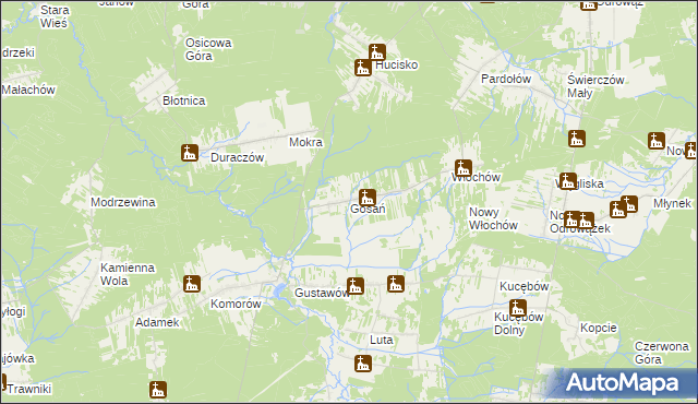 mapa Gosań, Gosań na mapie Targeo