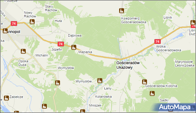 mapa Gościeradów-Folwark, Gościeradów-Folwark na mapie Targeo