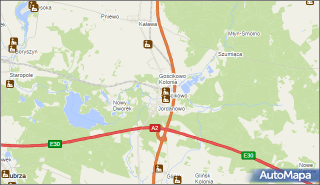 mapa Gościkowo, Gościkowo na mapie Targeo