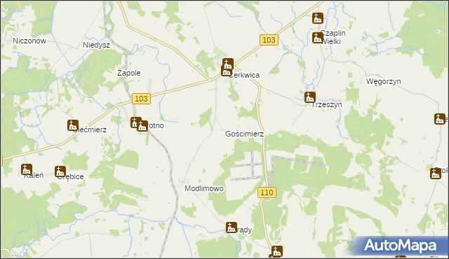mapa Gościmierz, Gościmierz na mapie Targeo