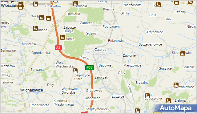 mapa Goszcza, Goszcza na mapie Targeo