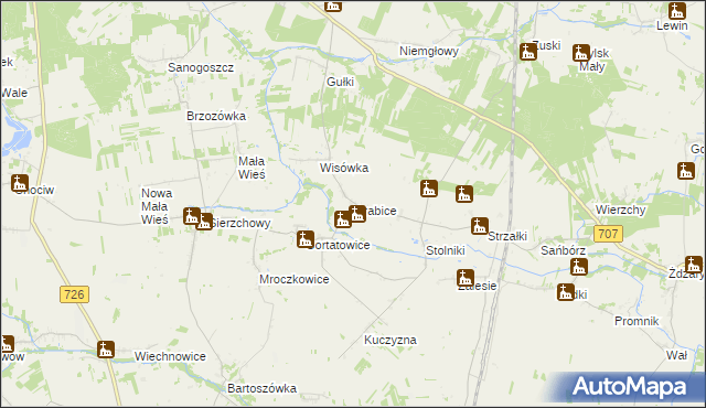 mapa Grabice gmina Cielądz, Grabice gmina Cielądz na mapie Targeo