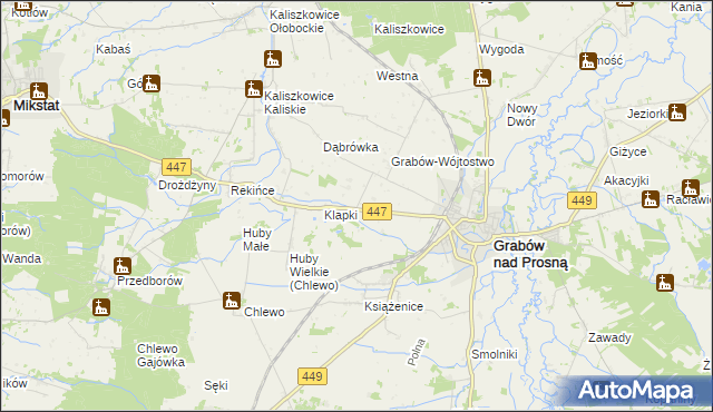 mapa Grabów-Pustkowie, Grabów-Pustkowie na mapie Targeo