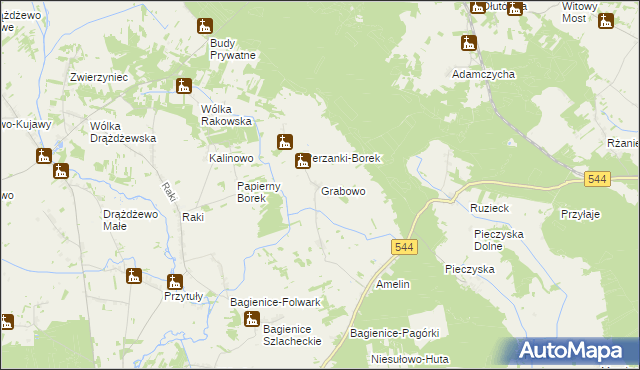 mapa Grabowo gmina Krasnosielc, Grabowo gmina Krasnosielc na mapie Targeo