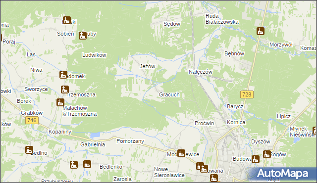 mapa Gracuch, Gracuch na mapie Targeo