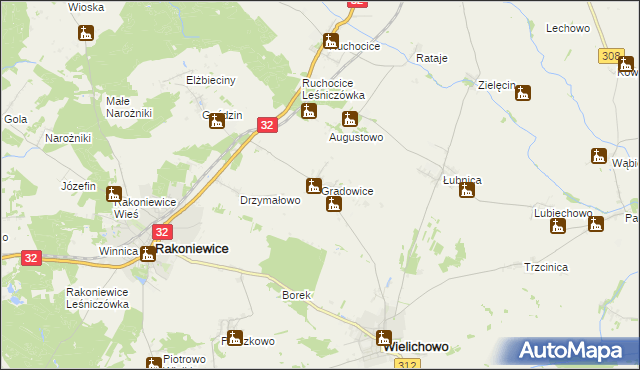 mapa Gradowice, Gradowice na mapie Targeo