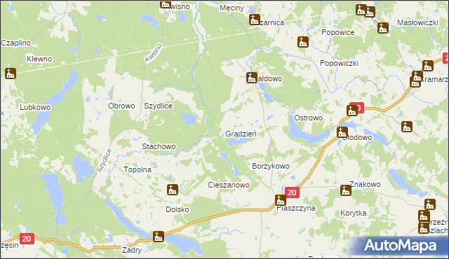 mapa Grądzień, Grądzień na mapie Targeo