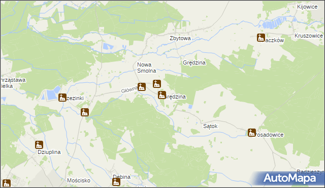 mapa Grędzina, Grędzina na mapie Targeo