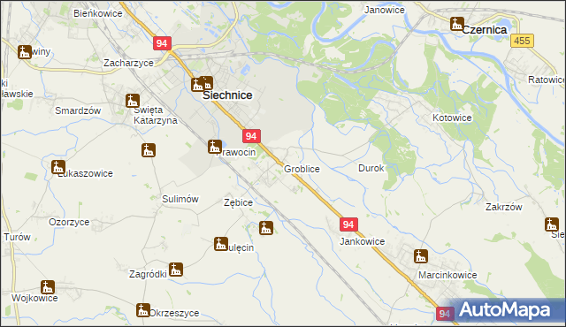 mapa Groblice, Groblice na mapie Targeo
