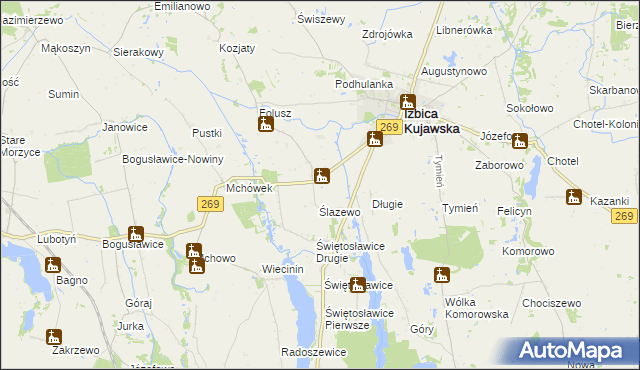 mapa Grochowiska gmina Izbica Kujawska, Grochowiska gmina Izbica Kujawska na mapie Targeo