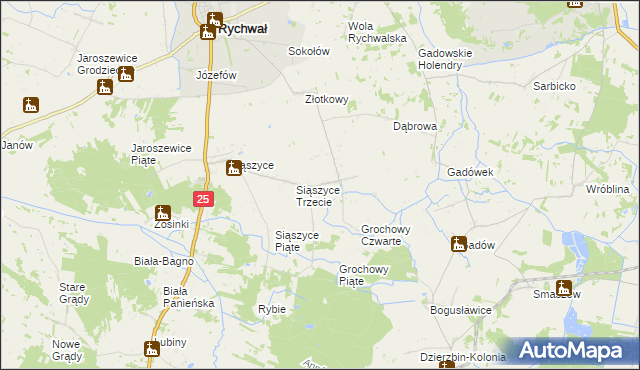 mapa Grochowy, Grochowy na mapie Targeo
