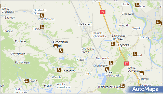 mapa Grodzisko Nowe, Grodzisko Nowe na mapie Targeo
