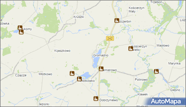 mapa Gromadno gmina Wyrzysk, Gromadno gmina Wyrzysk na mapie Targeo