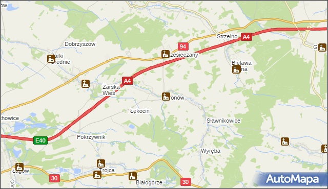 mapa Gronów gmina Zgorzelec, Gronów gmina Zgorzelec na mapie Targeo