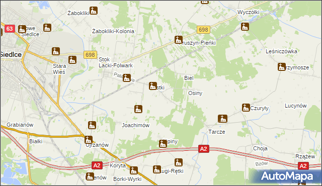 mapa Grubale, Grubale na mapie Targeo