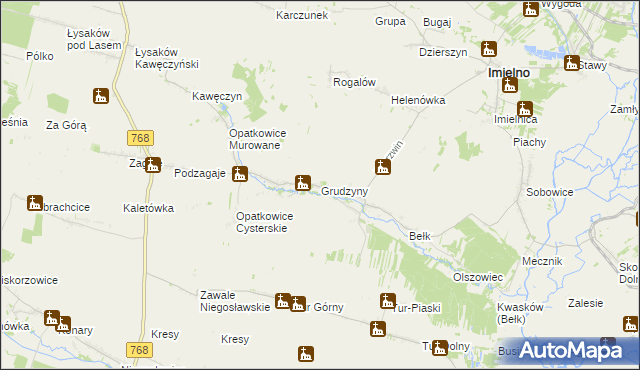 mapa Grudzyny, Grudzyny na mapie Targeo