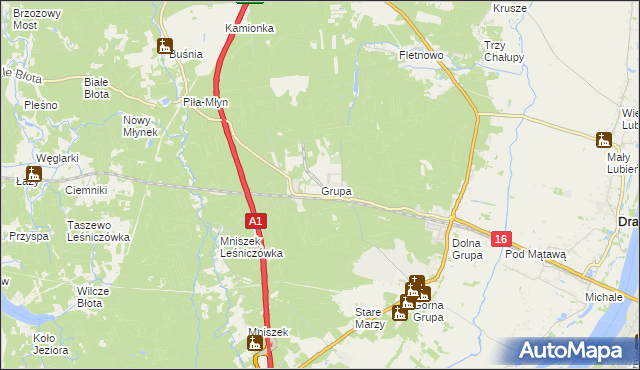 mapa Grupa, Grupa na mapie Targeo