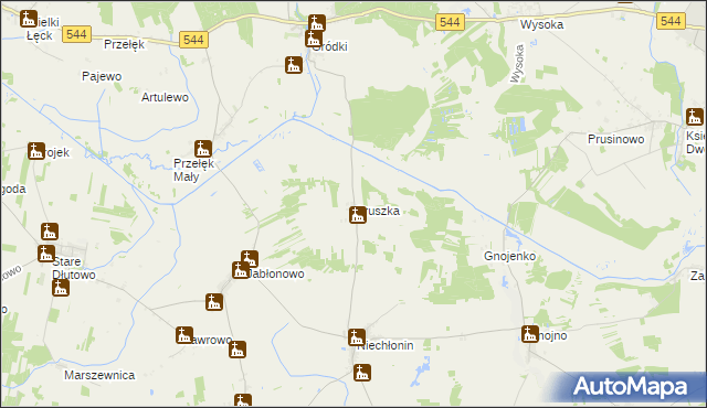 mapa Gruszka gmina Płośnica, Gruszka gmina Płośnica na mapie Targeo