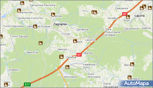 mapa Gruszka gmina Zagnańsk, Gruszka gmina Zagnańsk na mapie Targeo