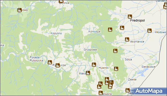 mapa Gruszowa, Gruszowa na mapie Targeo
