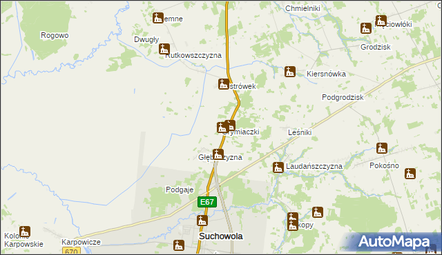 mapa Grymiaczki, Grymiaczki na mapie Targeo