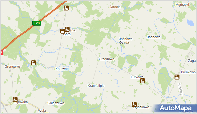 mapa Grzędowo, Grzędowo na mapie Targeo