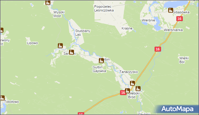 mapa Gulbin, Gulbin na mapie Targeo