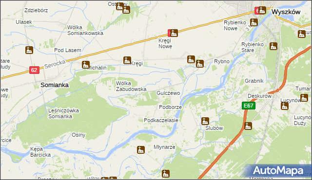 mapa Gulczewo gmina Wyszków, Gulczewo gmina Wyszków na mapie Targeo