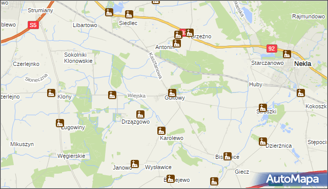 mapa Gułtowy, Gułtowy na mapie Targeo