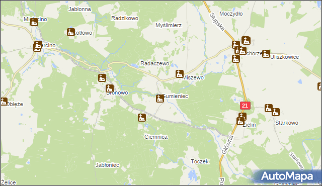 mapa Gumieniec, Gumieniec na mapie Targeo