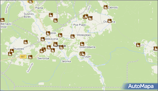 mapa Guszczewina, Guszczewina na mapie Targeo