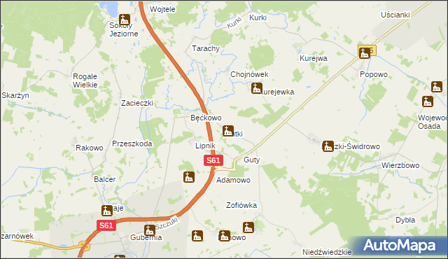 mapa Gutki, Gutki na mapie Targeo