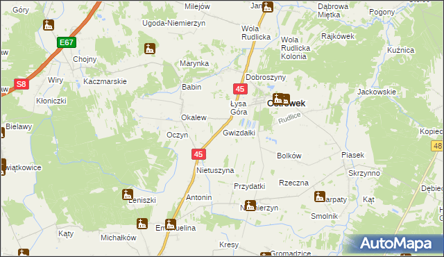 mapa Gwizdałki, Gwizdałki na mapie Targeo