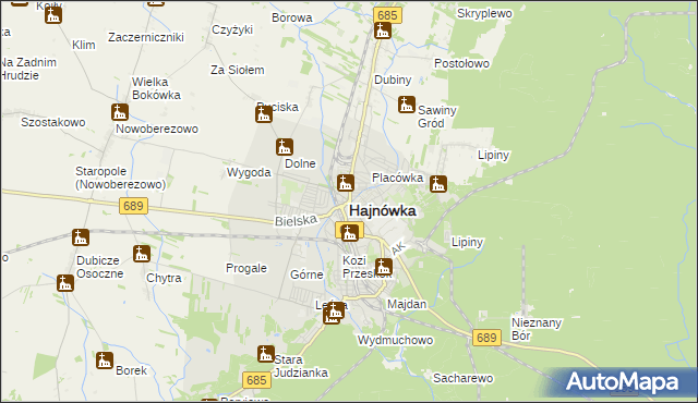 mapa Hajnówka, Hajnówka na mapie Targeo