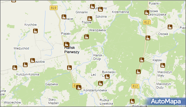 mapa Hańsk Drugi, Hańsk Drugi na mapie Targeo