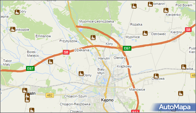 mapa Hanulin, Hanulin na mapie Targeo